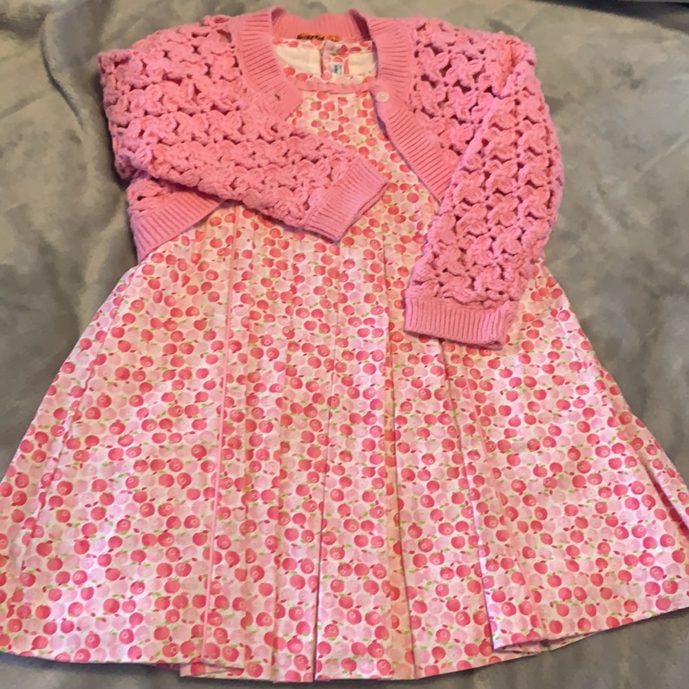 Mayoral A-line dress and cardigan excellent condition like new size 24mos